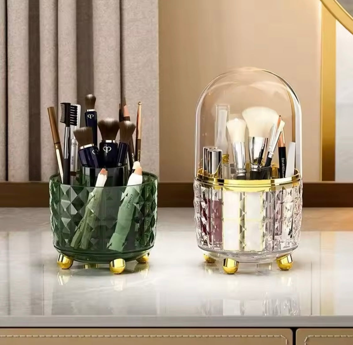 360 Rotating Makeup Brush Holder, Cosmetic Storage Box Makeup Organizer, Transparent Fancy Dust-proof Makeup Holder 360 Rotating Makeup Brush Holder, Cosmetic Storage Box Makeup Organizer, Transparent Fancy Dust-proof Makeup Holder